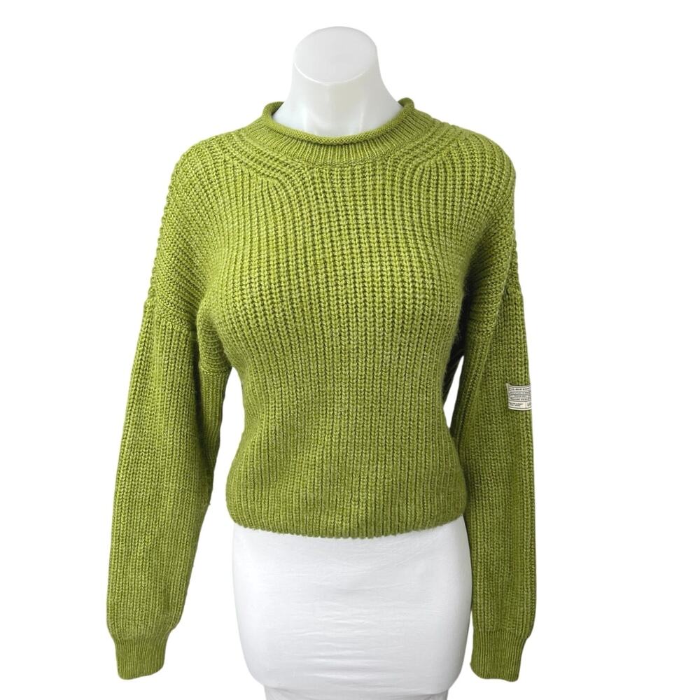 Urban Outfitters Green Knit Long Sleeve Crew Neck Pullover Sweater Top Size S
